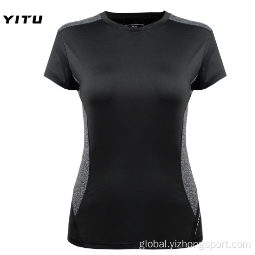 Polyester Tshirts Plain Moisture Wicking Dry Fit Womens T Shirt Jogging Factory